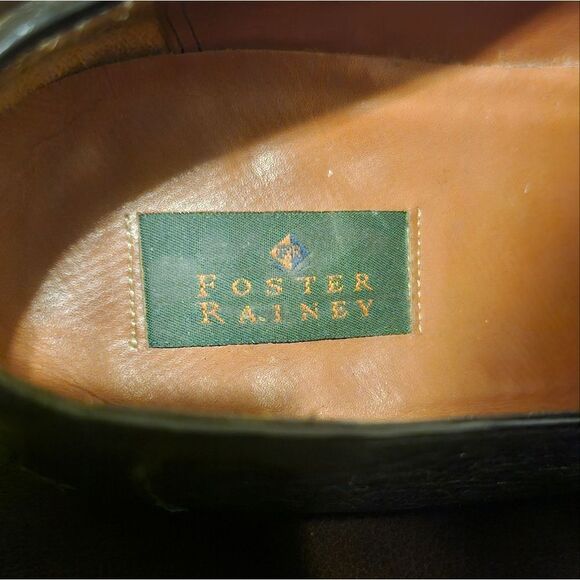 FOSTER RAINEY Men's Black Genuine Ostrich Tassel Loafers - Size 13 - Picture 9 of 9